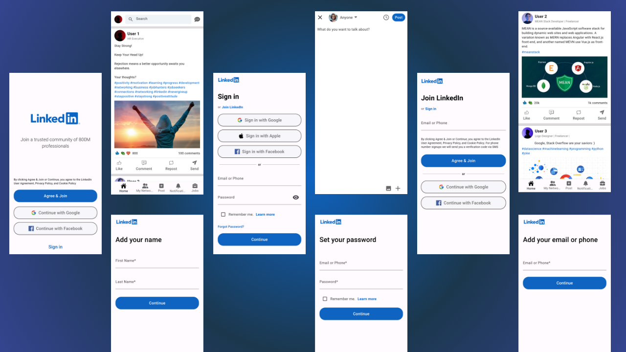 LinkedIn App UI Design In Flutter – Source Code